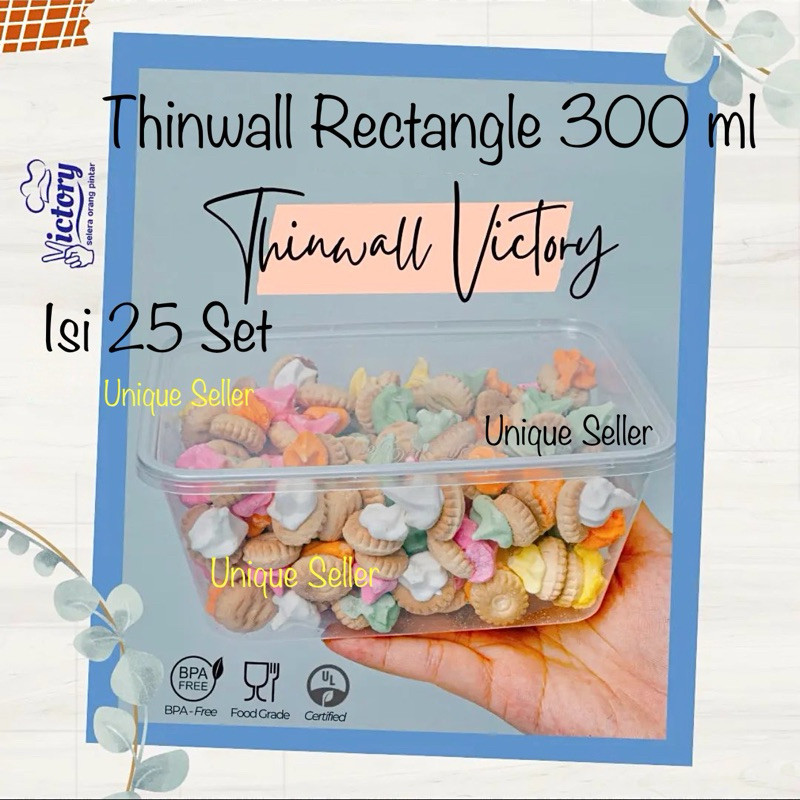 [Isi 25] Thinwall Rectangle Victory 300 ml / Thinwal Rectangle Victory 300ml / Thinwall Rectangle 30