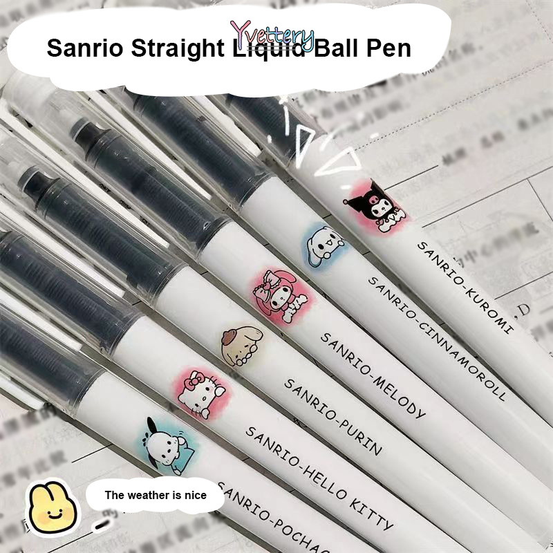 

❤️COD Pulpen Cair Sanrio Straight Ball Pen Cepat Kering, Pulpen Tulis Halus 0,5mm Hitam Pulpen Netral-Yy