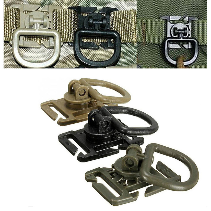 swivel D ring clip molle webbing clamp tactical backpack attach strap hang camp outdoor hike bushcra
