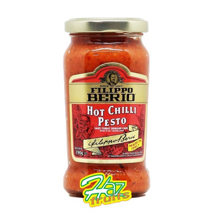 

Filippo Berio Hot Chilli Pesto Sauce | Saus Bumbu Pasta Spaghetti Basil 190 Gram