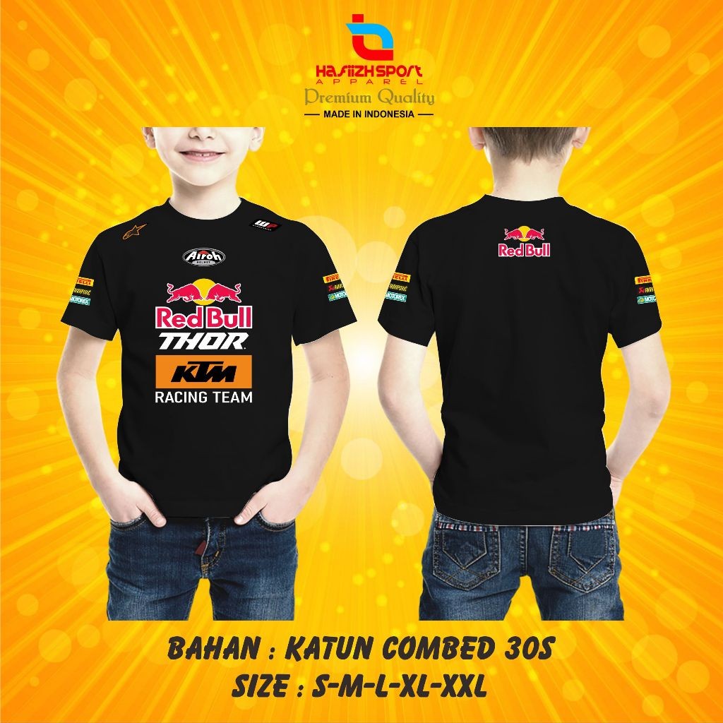 KAOS BAJU ANAK KTM REDBULL THOR TRAIL CROSS SERIES BAHAN PREMIUM