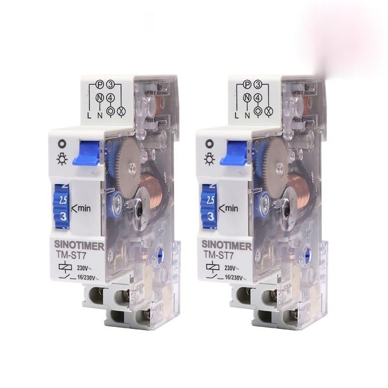 18mm Single Module 20 Minutes or 7 Minutes Interval DIN Rail Staircase Timer Switch for Staircase Li