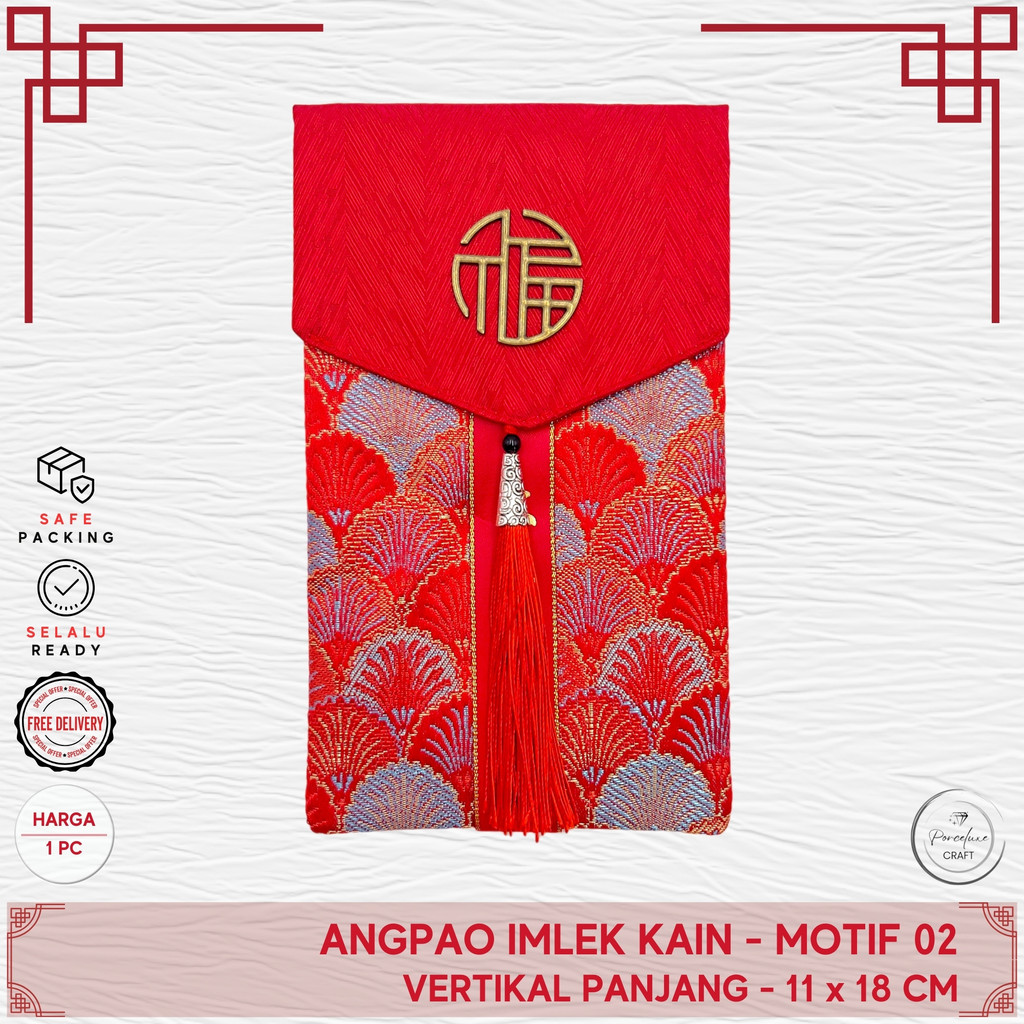 

Dompet Angpao Angpau Kain Cheongsam Imlek Sincia Chinese New Year CNY Sangjit Panjang– Motif 02