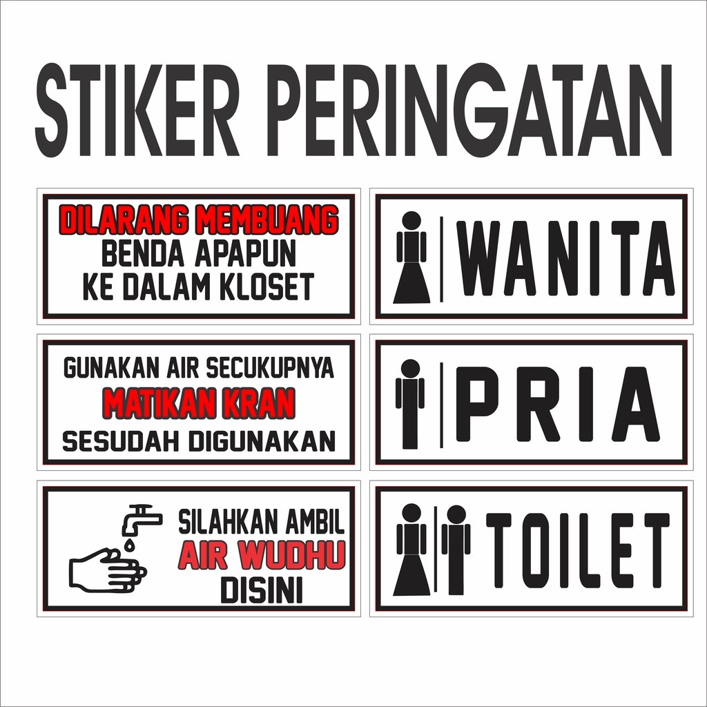 

Stiker Toilet Sticker Dilarang Stiker Ambil Air Wudhu