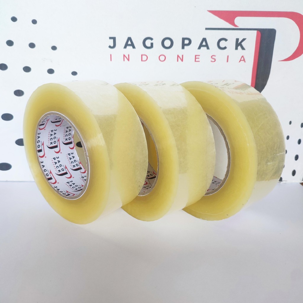 

3 PCS - Lakban Bening Ekonomis 45 x 300 yard - Lakban Packing - Jago Pack Indonesia