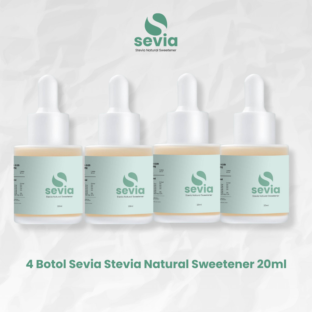 

4 Botol Sevia Stevia Natural Sweetener 20ml Pemanis Alami 0 Kalori dari Daun Stevia