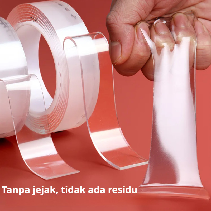 

[COD]✨Nano Tape Roll Perekat Dua Sisi Tape Tanpa Jejak /Pita Nano Perekat Dua Sisi,Lem nano ajaib tahan air/Pita Perekat Dua Sisi Tanpa Jejak Nano Mudah Dicuci Nano Pita Tempel Gel Pegangan Dapat Digunakan