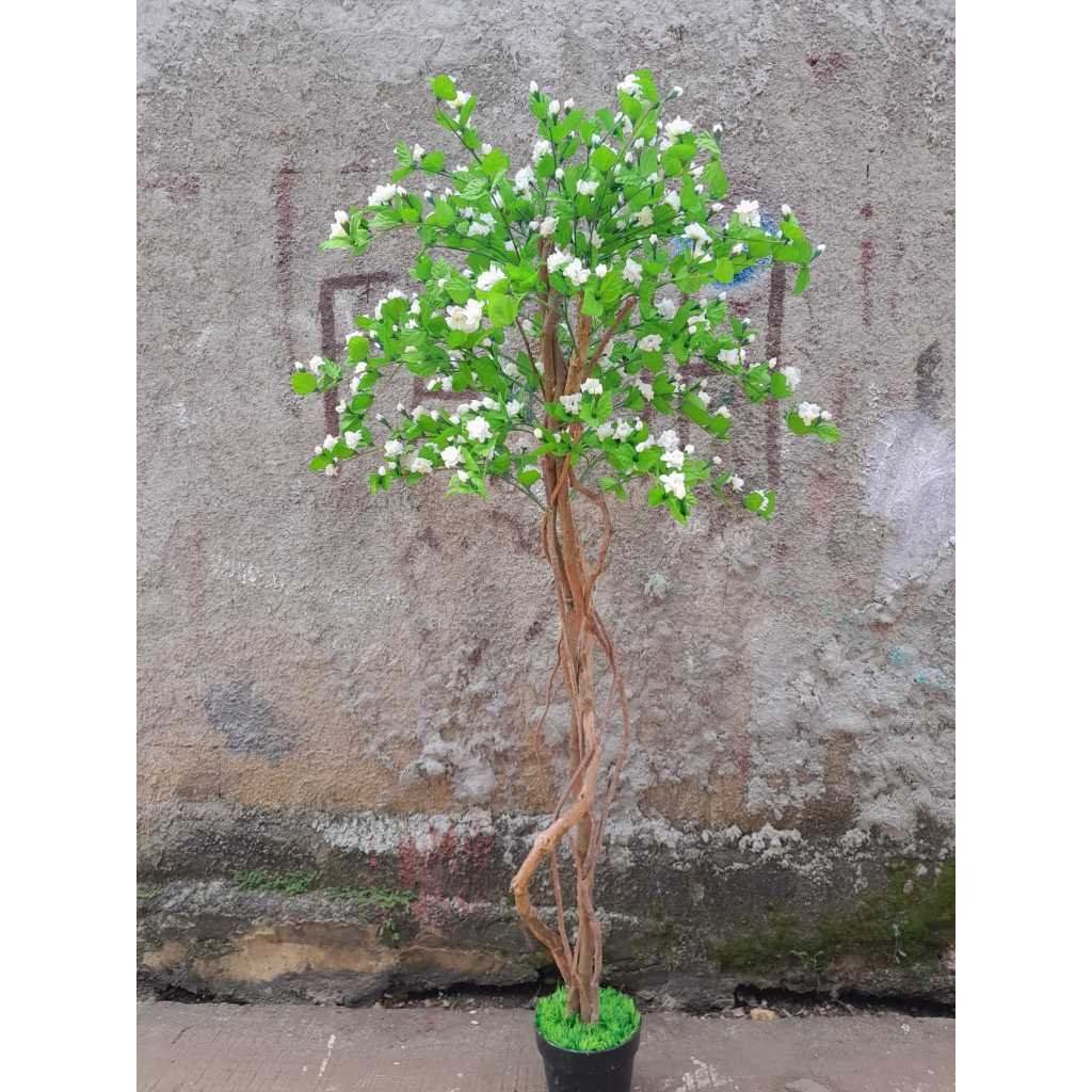 Pohon melati hias/Pohon bunga melati dekorasi/Pohon melati plastik/Pohon melati dekorasi
