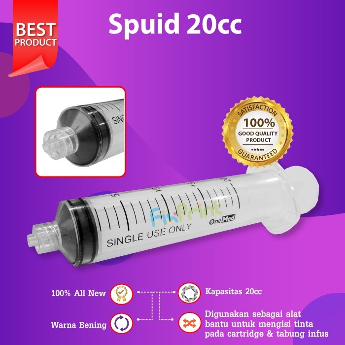 

FixPrint Spuit 20cc Syringe 20cc Suntikan Isi Ulang 20ml Spuid Ukuran 20ml Tanpa Jarum