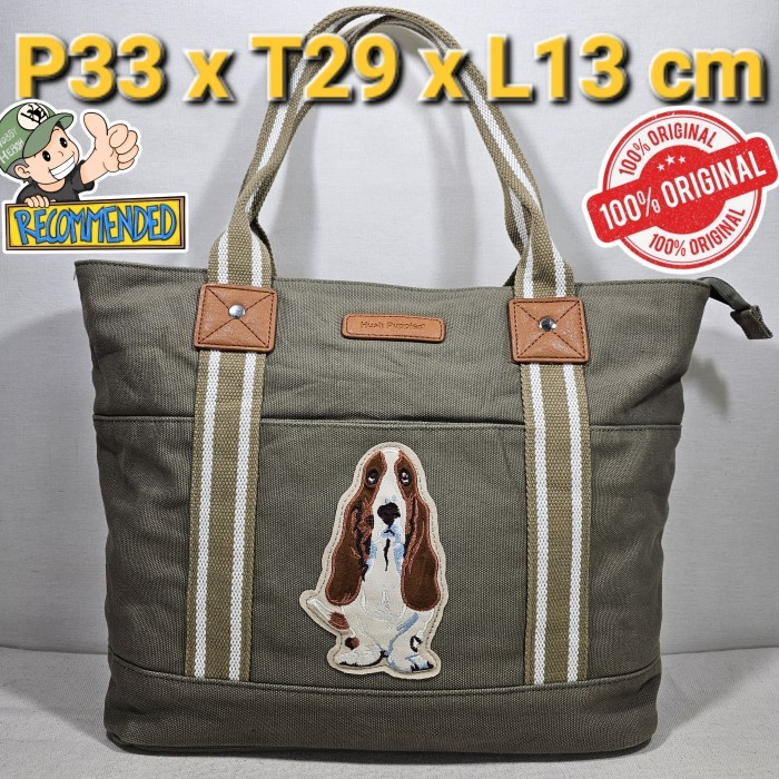 Hush Puppies original tote bag japan edition tas jinjing kanvas unisex khaki