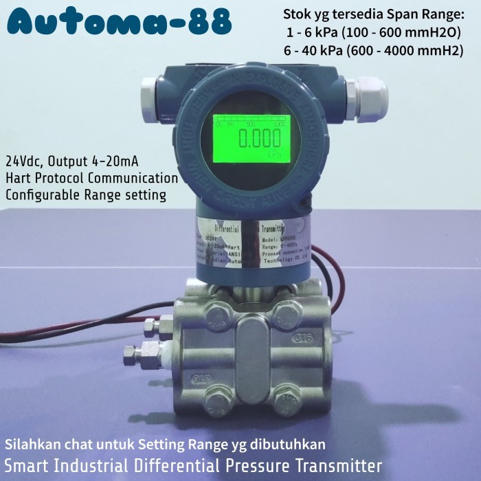 GG88 Industrial Differential Pressure Transmitter 4-20mA Smart Hart 24VDC