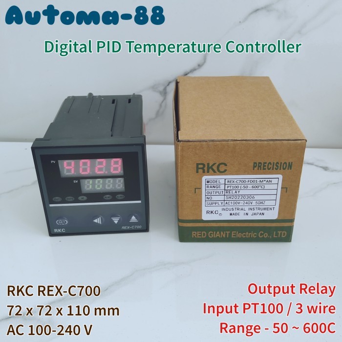 GG88 Rex-C700 72 x 72 mm Digital Temperature Controller input PT100 3 wire - SSR Output