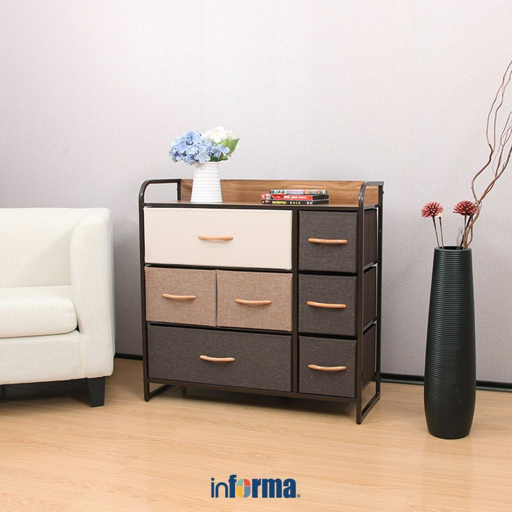 Informa Floyd Laci Penyimpanan 7 Tingkat Laci Kabinet Serbaguna Cabinet Penyimpanan Indoor Multifunc