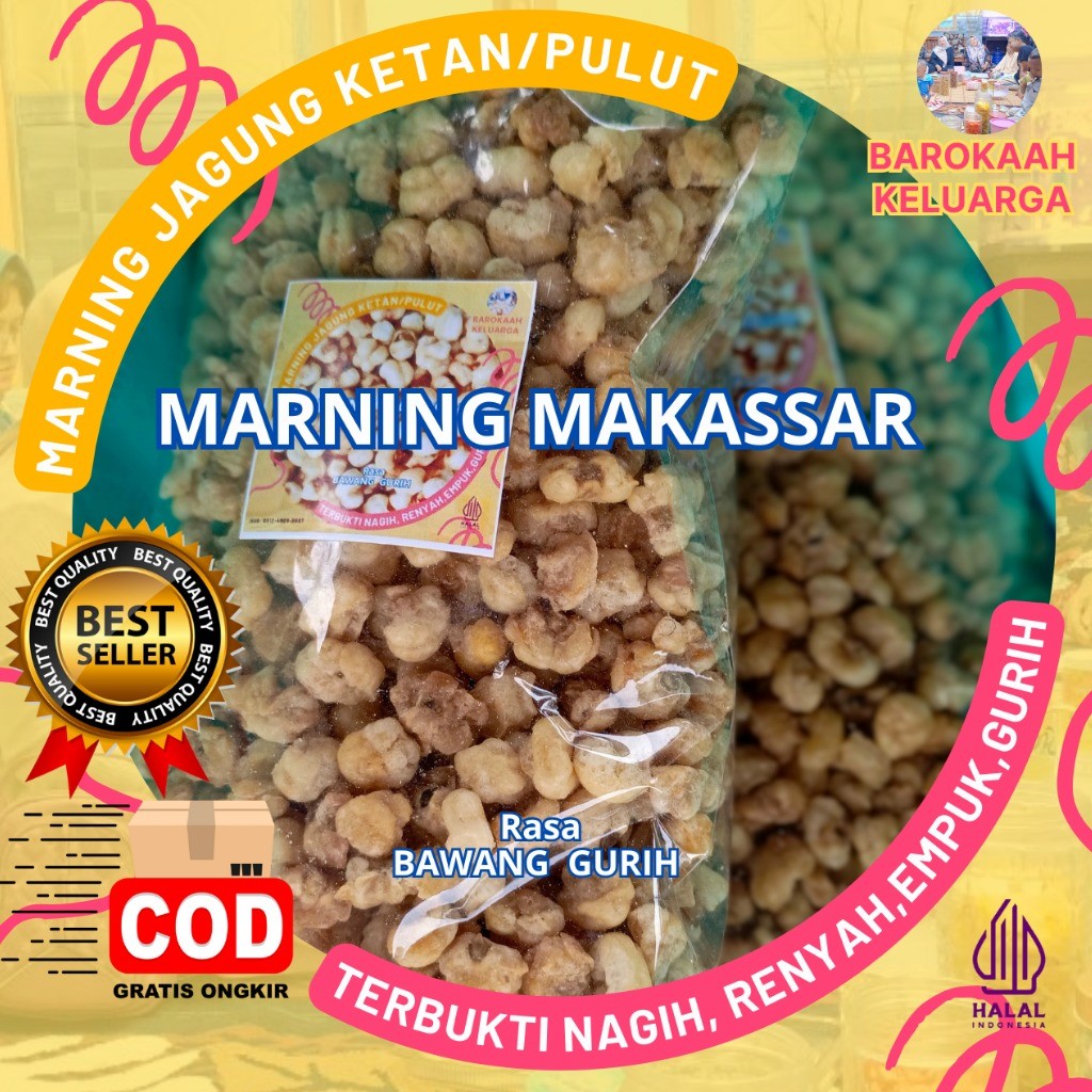 

Cemilan MARNING Milenial gen Z VIRAL JAGUNG KETAN PULUT SEPEREMPAT KILOGRAM (250gr) GURIH ASIN TERBUKTI RENYAH POOOL, DAN NAGIH BANGET OLEH-OLEH KHAS SULAWESI