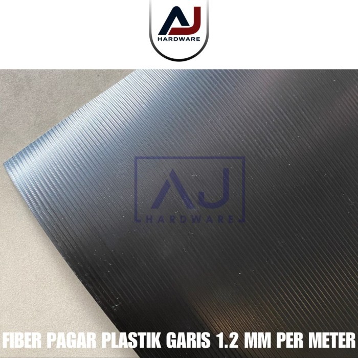 Penutup Pagar Rumah Fiber Garis Plastik Penutup Serbaguna 1.2 MM Meter - Hitam, 1/2 Meter