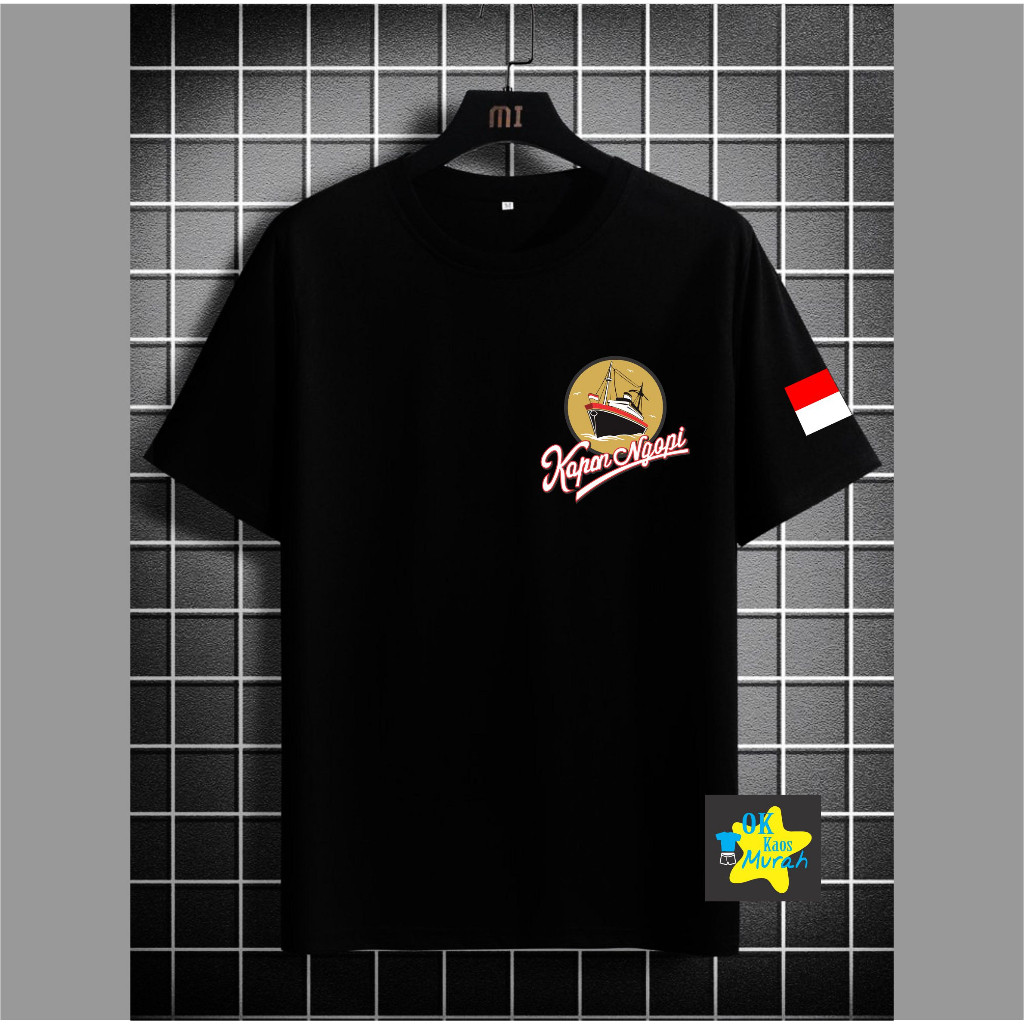 KAOS ATASAN LOGO KAPAN NGOPI DTF BENDERA DITANGAN