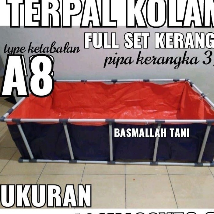 pabrik terpal full set terpal kolam ikan 150x100x50 A8 fullset beserta kerangkanya Bisa bayar cod