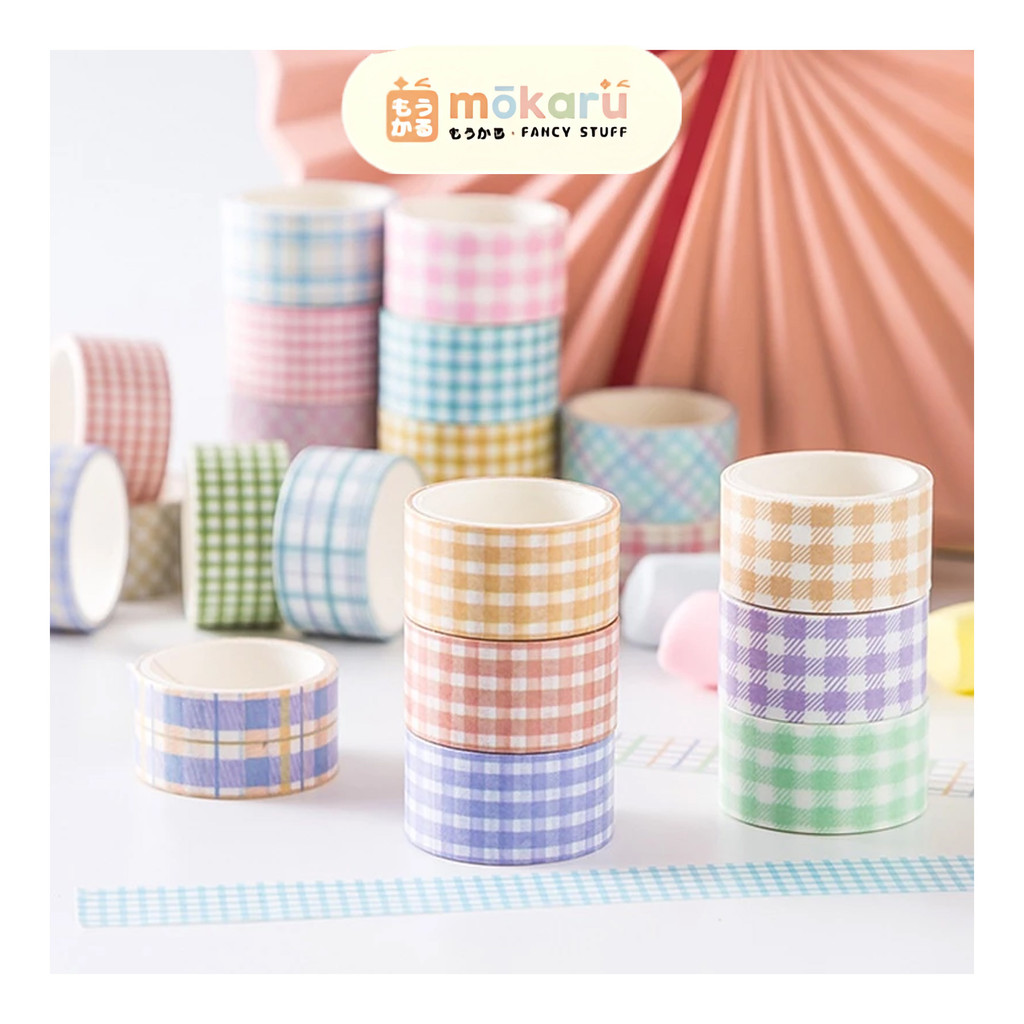 

Masking Tape Set 4pc Pastel Plaid Pattern / Isolasi Kertas Motif Dekorasi Lucu