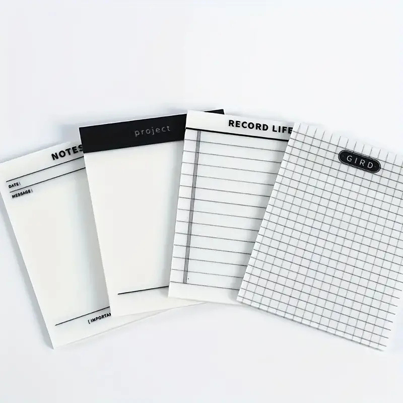 

1PC Transparent PET Sticky Note Pad, Waterproof Grid Lined Memo Pad Stickers for School Students, Office Supplies