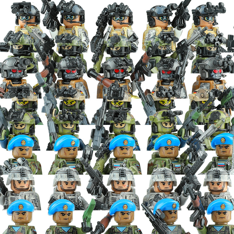 City Police Special Forces Commando Figures Building Blocks Special Air Service Soldier SWAT Militar