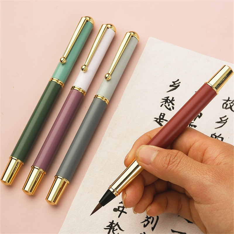 

Luxury quality Fountain Pens Calligraphy Brushes Refillable Ink Watercolor Brush pen Soft Art drawing School Student Supplies