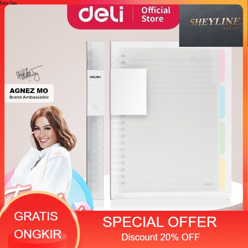 

Deli Loose Leaf / Buku Catatan Binder Clip Notebook 60 Lembar QHX560