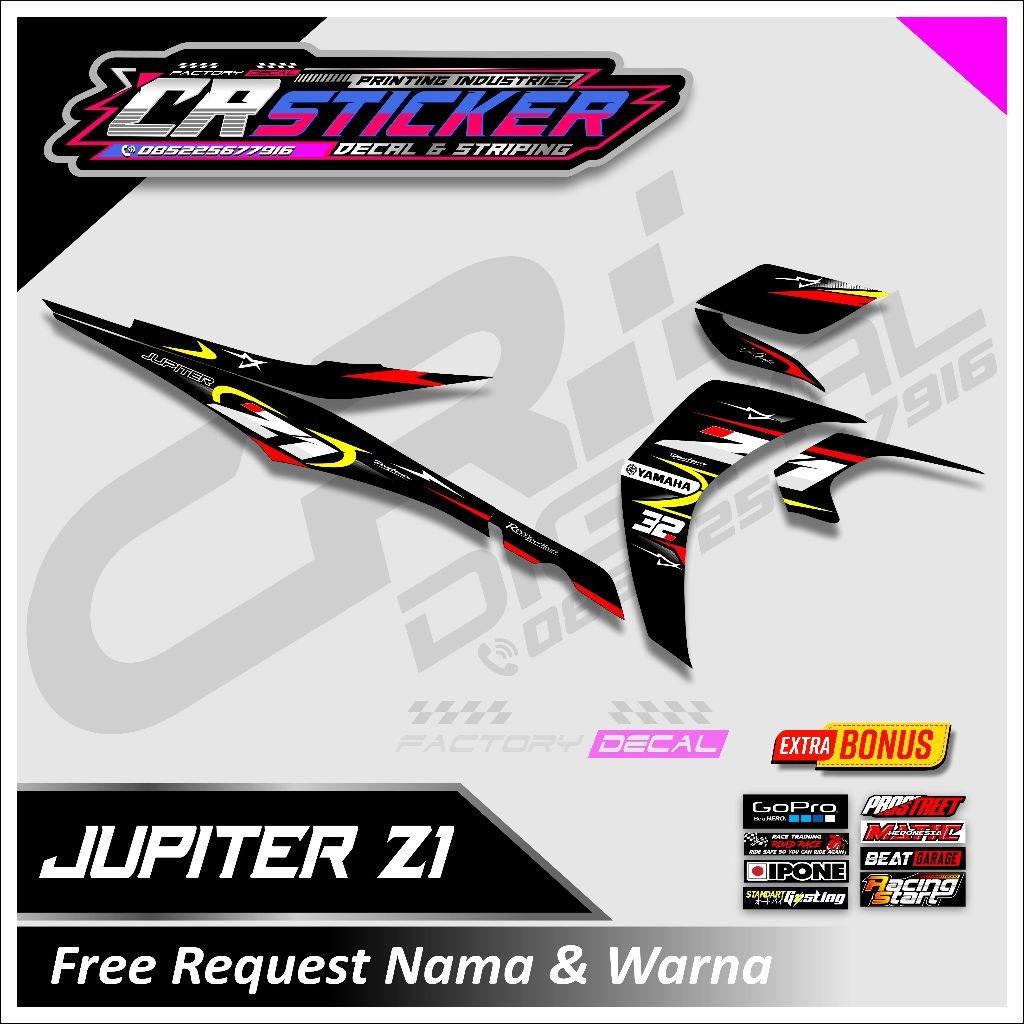 Striping Jupiter Z1 Sticker Jupiter Z1 Variasi Racing Striping Simple Yamaha jupiter z1 stiker jupit