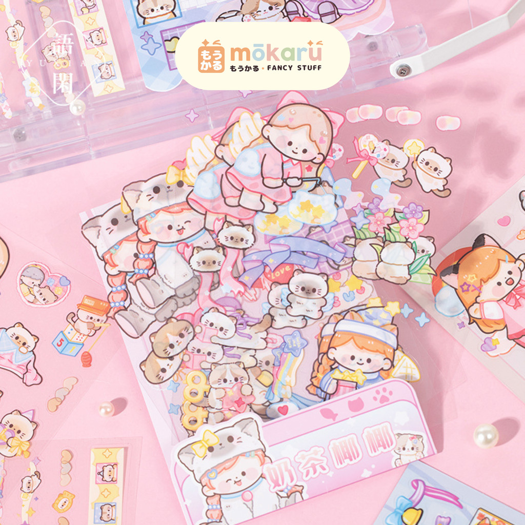 

Chichi Cat Paradise Deco Stickers / Diary Deco Sticker / Stiker Tempel Motif Lucu