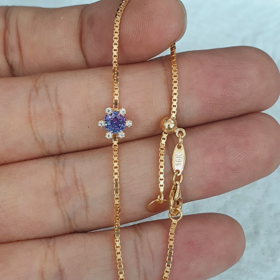 gelang italy santa serut model lady biru ad emas 70% 700 70 % 16k