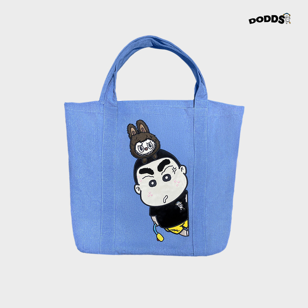 DODDS TOTE BAG Labubu Sinchan - Tas Labubu Sinchan Denim