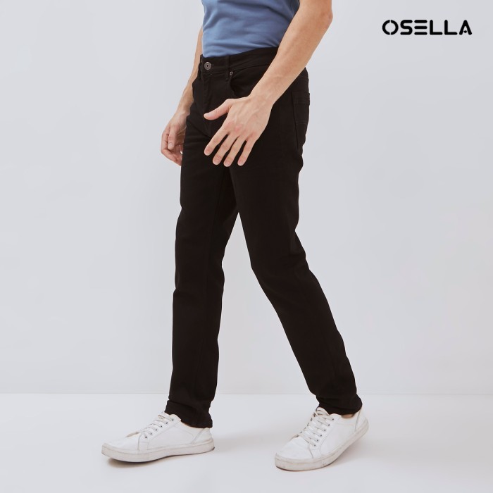 Osella Jaden Slim Fit Jeans In Black Wash 208O401543 | Celana Jeans Pria