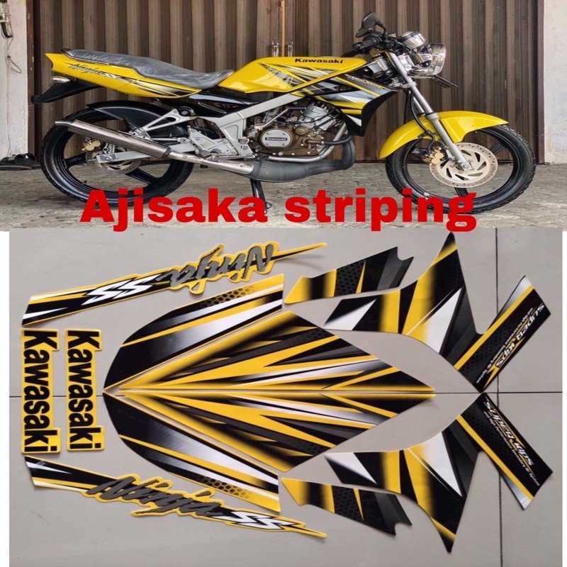 stiker ninja ss 2013 kuning striping ninja ss kuning 2013 striping stiker lis les Kawasaki ninja ss 