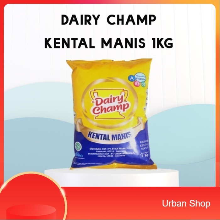 

Susu Krimer Kental Manis Dairy Champ 1 kg / Dairy Champ Pouch / Bantal