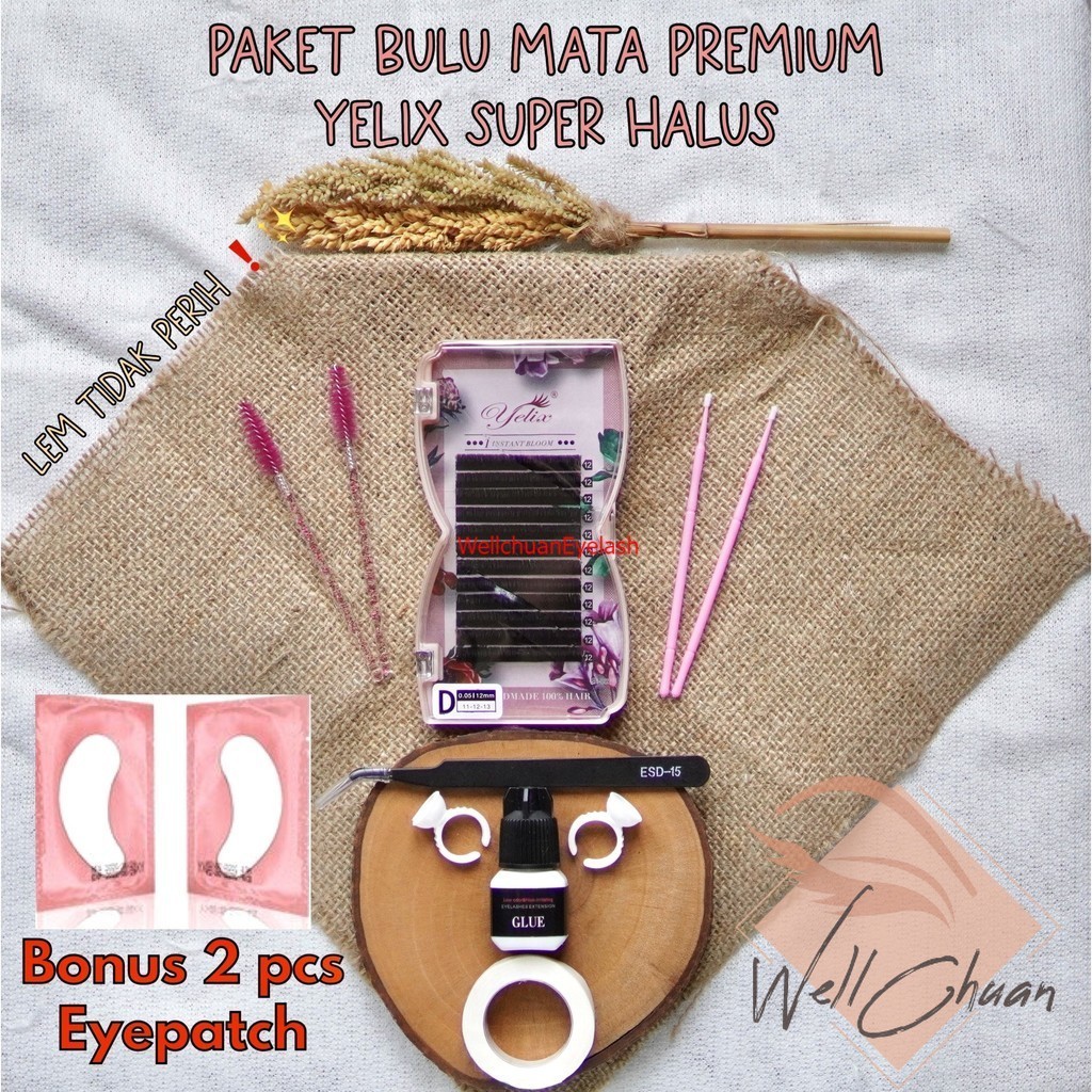 PAKET EYELASH EXTENSION / PAKET BULU MATA PALSU / BULU MATA EYELASH NATURAL / BULU MATA EYELASH LENT
