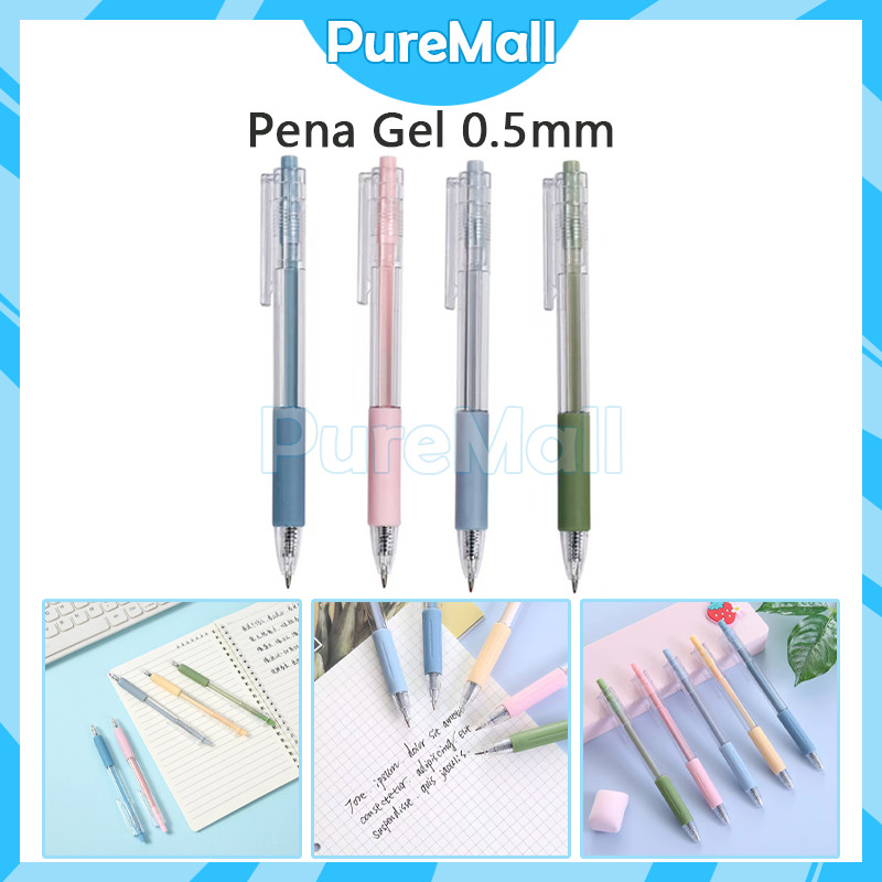 

Pulpen Cetekan Transparant Polos Pena Gel 0.5mm Tinta Hitam Alat Tulis Sekolah Kantor Pen Warna Warni Bolpoint Polos Murah