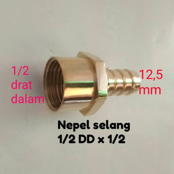 Nepel Selang Drat Dalam 1/2 x 1/2