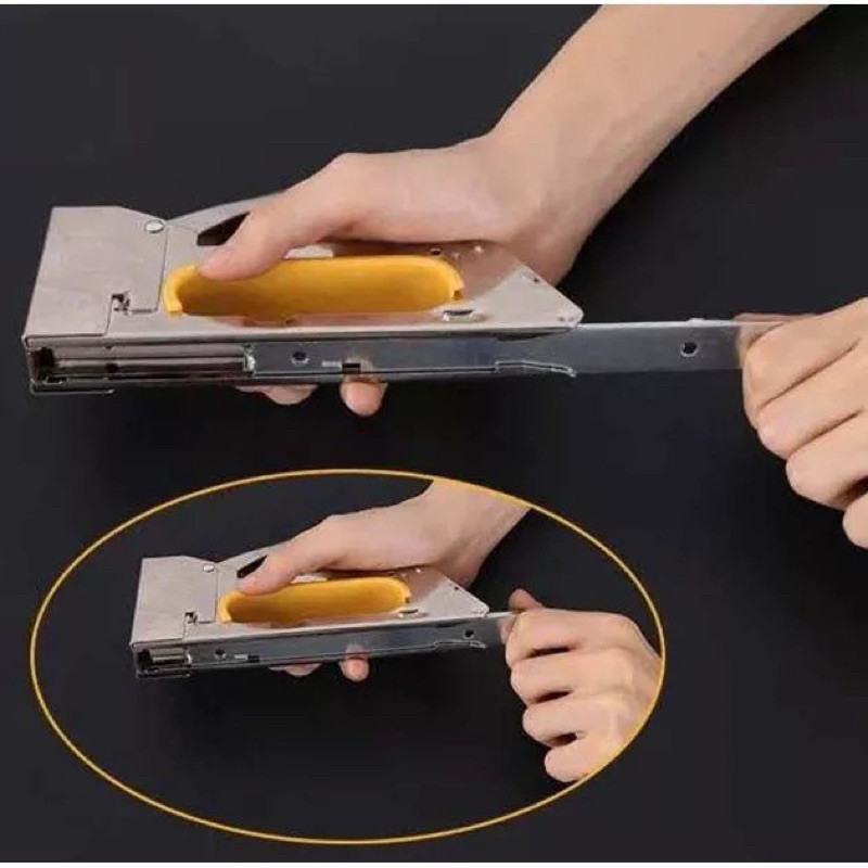 

(TOS) Guntacker Gun Tacker Staple Staples Stapler Tembak Kertas Kayu Jok Motor 13/4-6-8mm