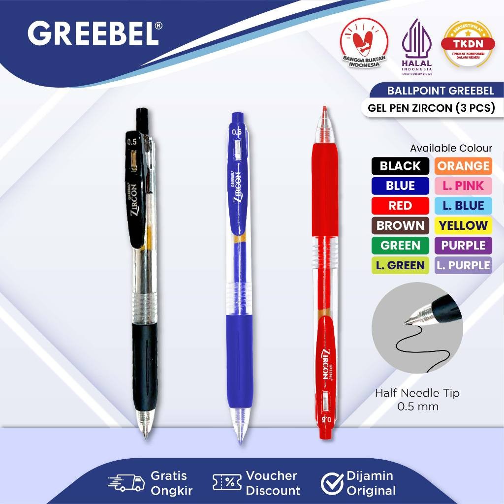 

Bolpen Gel GREEBEL ZIRCON GP 509 0,5 (1 pcs)