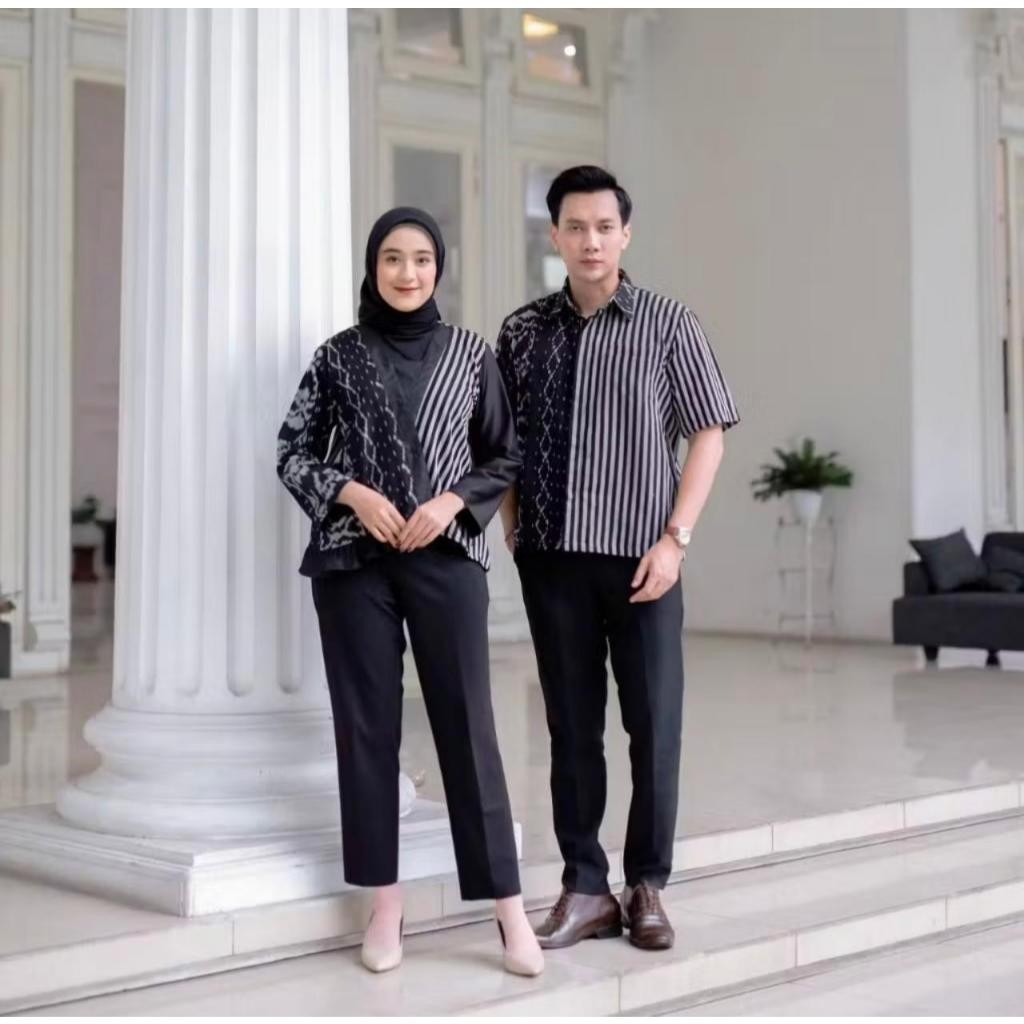 BAJU COUPLE PASANGAN KONDANGAN TENUN ETNIK BLUSS ETNIK TERBARU