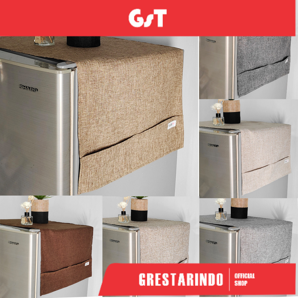 TUTUP KULKAS DENIM POLOS  /TUTUP KULKAS KAIN AESTHETIC / COVER KULKAS MINIMALIS  / TAPLAK KULKAS  / 