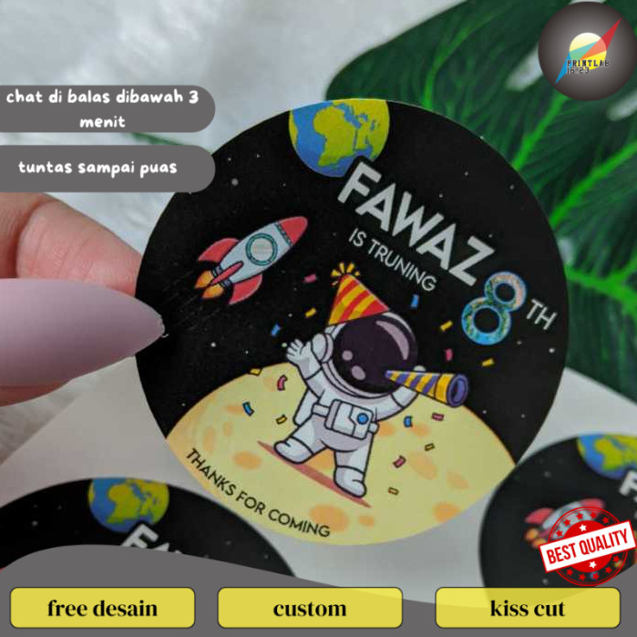 

PrintLab 9-15 Cetak Sticker Label Ultah Anak Stiker Bulat Ulang Tahun Free Desain Custom Nama
