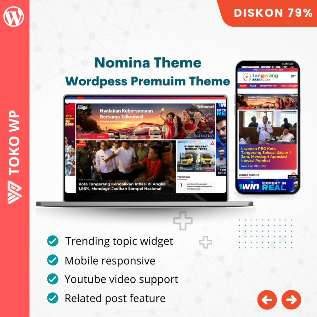 NOMINA TEMA WEBSITE PORTAL BERITA TERKINI KEREN WORDPRESS
