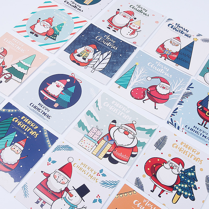

30 pcs/set Exquisite Merry Christmas Postcard Letter Cartoon santa snowman Message Greeting Cards Gift New Years Postcards
