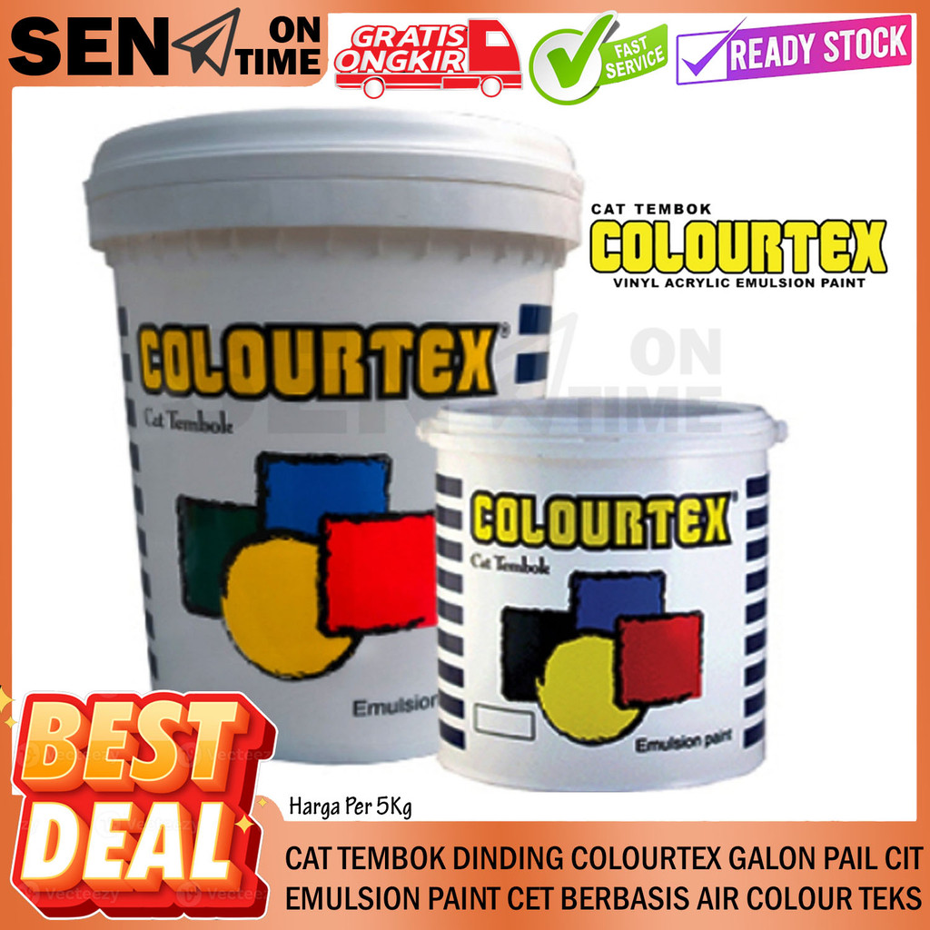 Colourtex Cat Tembok 5kg Cet Dinding 5 Kg Galon Colorteks Colourtek Interior Dalam Ruang Luar Exteri