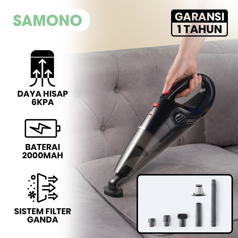 SAOMNO SW-VC06 Handheld Vacuum Cleaner Dengan Hisap Tinggi Nirkabel Pemakaian 25 Menit USB Charging 