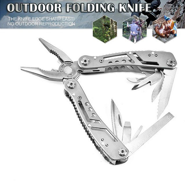 

Tang Pisau Lipat Multifungsi EDC Survival Tool Stainless Steel