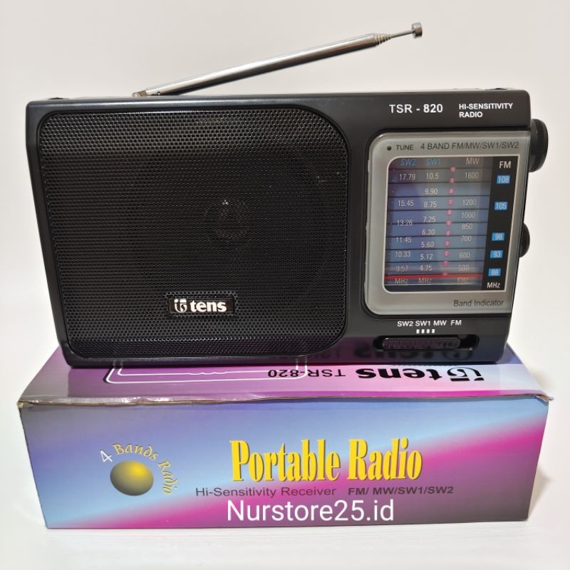 SERBA COD RADIO TENS TSR-820 FM MW SW1/SW2 4 BAND RADIO PORTABLE/Radio TENS TSR-820 AM FM PORTABLE R