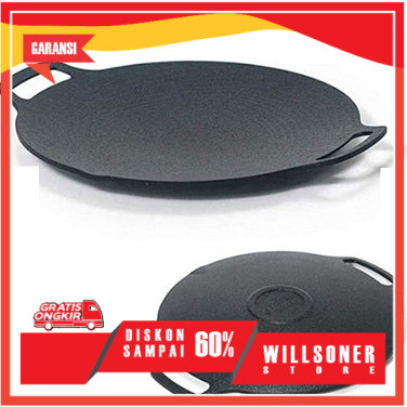 Wajan Konduksi Panggangan Jumbo 34cm Wajan Besi BBQ Korea Anti Lengket
