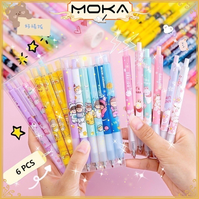 

MOKA PULPEN GEL MEKANIK MOTIF KARTUN LUCU ISI 6PCS 0.5MM / BALLPOINT MEKANIK GAMBAR KARTUN MKP33