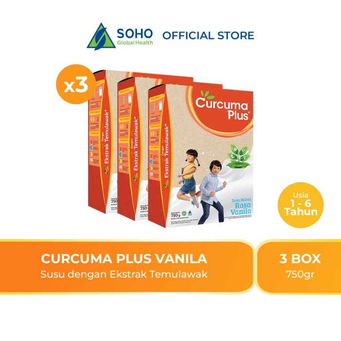

MM Curcuma Plus Susu Bubuk Ekstrak Temulawak Vanilla 750g - Pack Of 3 Box
